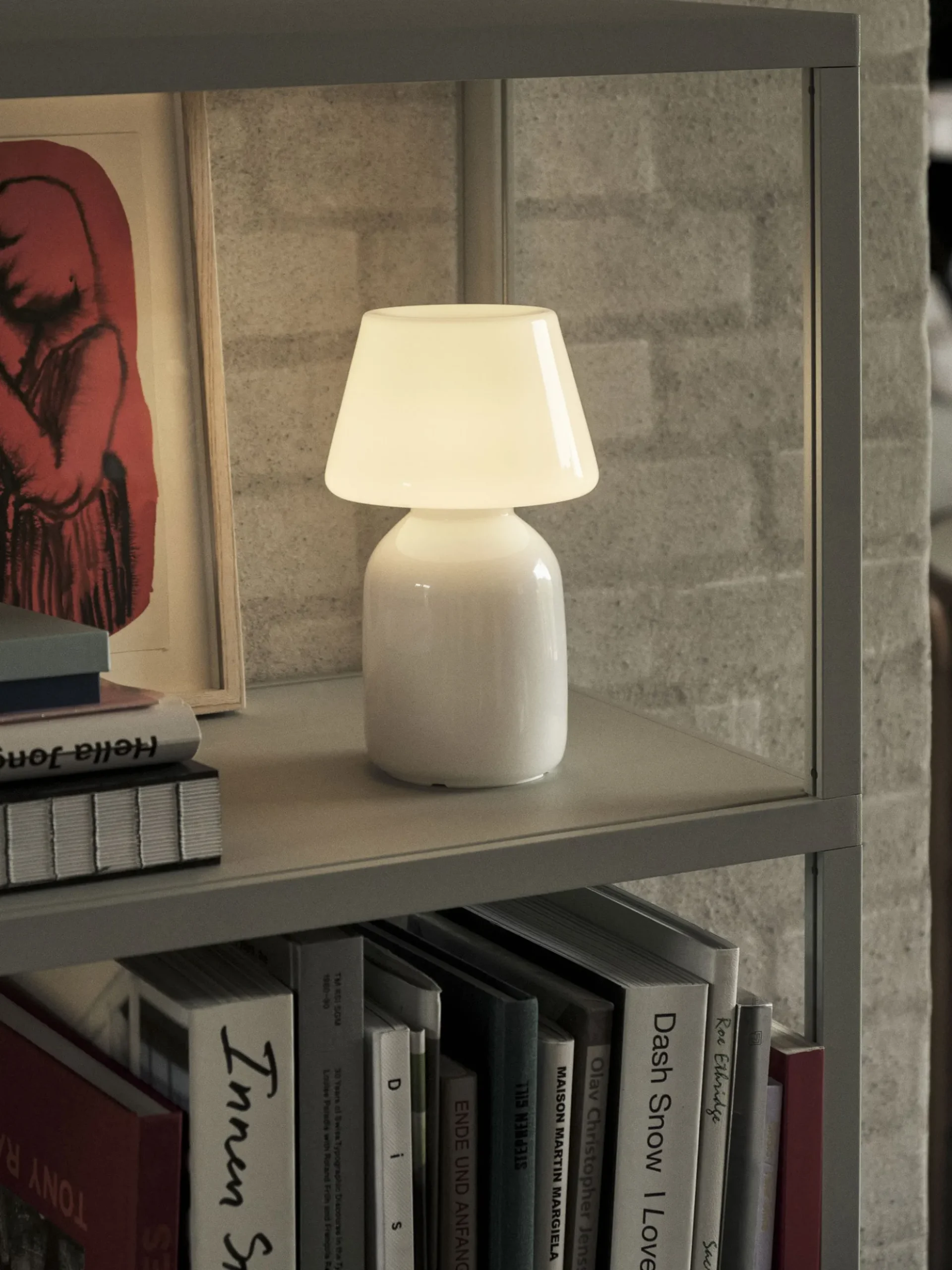 Apollo Portable Table Lamp - White Opal Glass