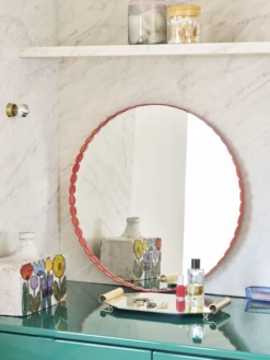 Arcs Mirror Round - Red