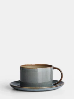 Coffee Cup With Saucer - Misty Grey/Smokey Blue