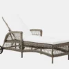 Daisy Exterior Sunbed - Antique Grey - White Cushion
