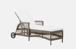 Daisy Exterior Sunbed - Antique Grey - White Cushion