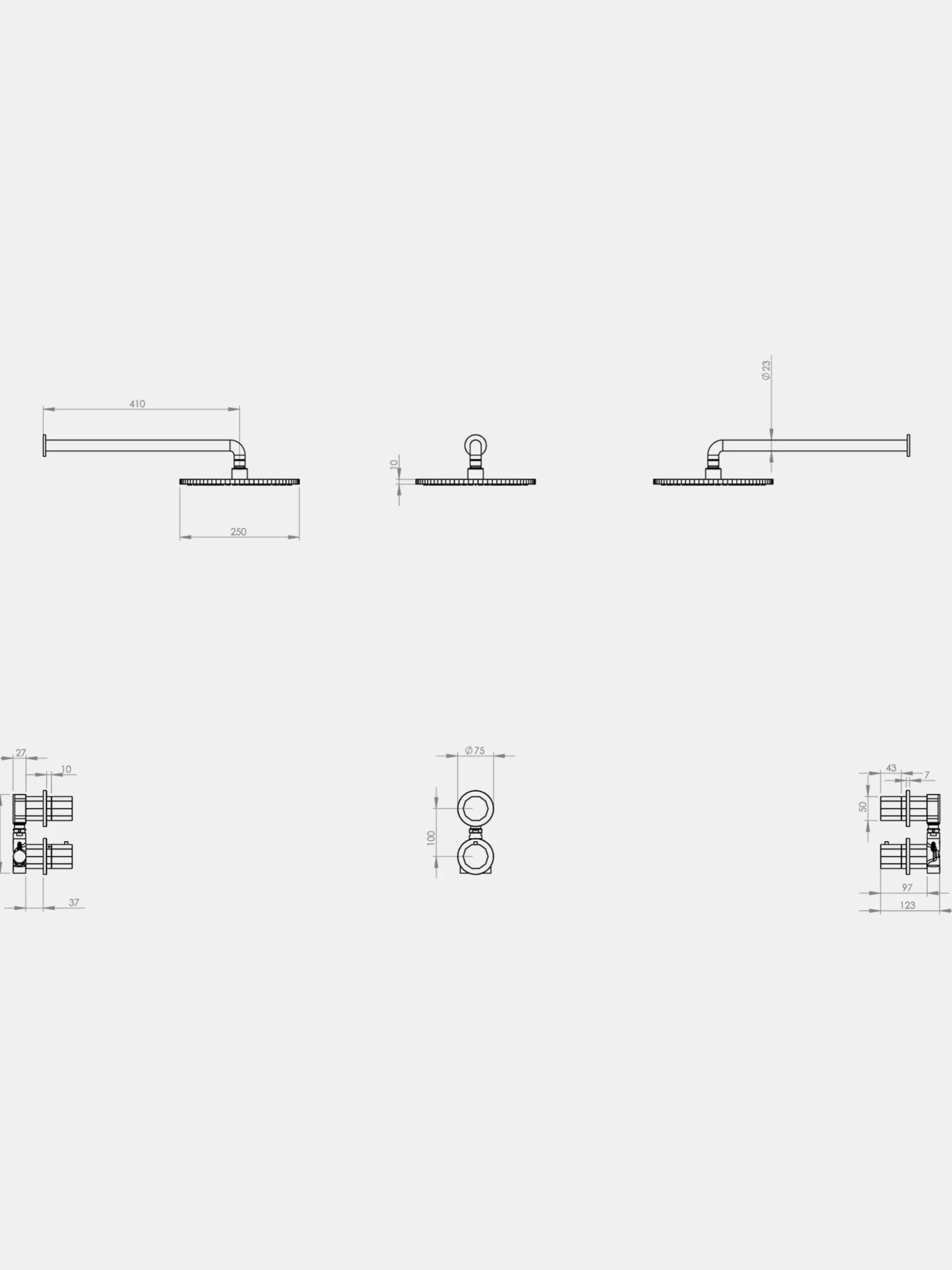 Déca Head Built-In Shower Fixture