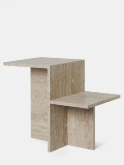 Distinct Side Table - Travertine