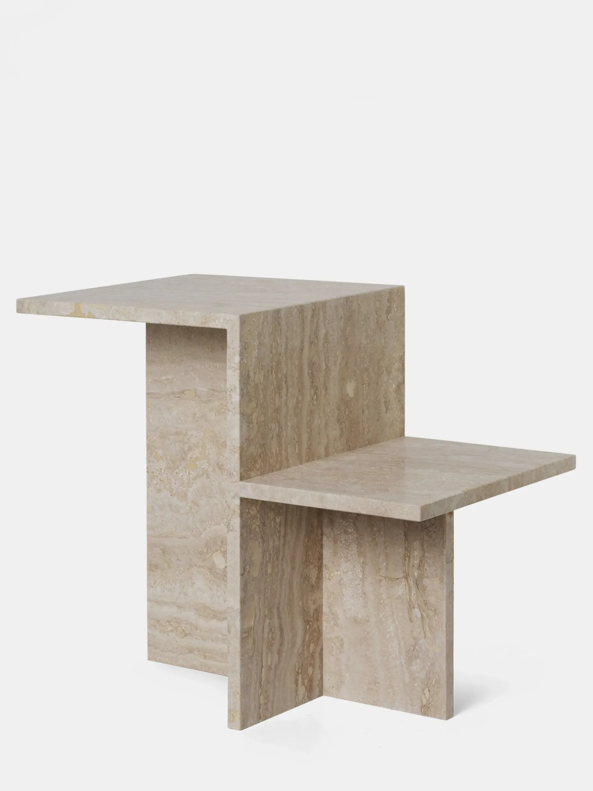 Distinct Side Table - Travertine