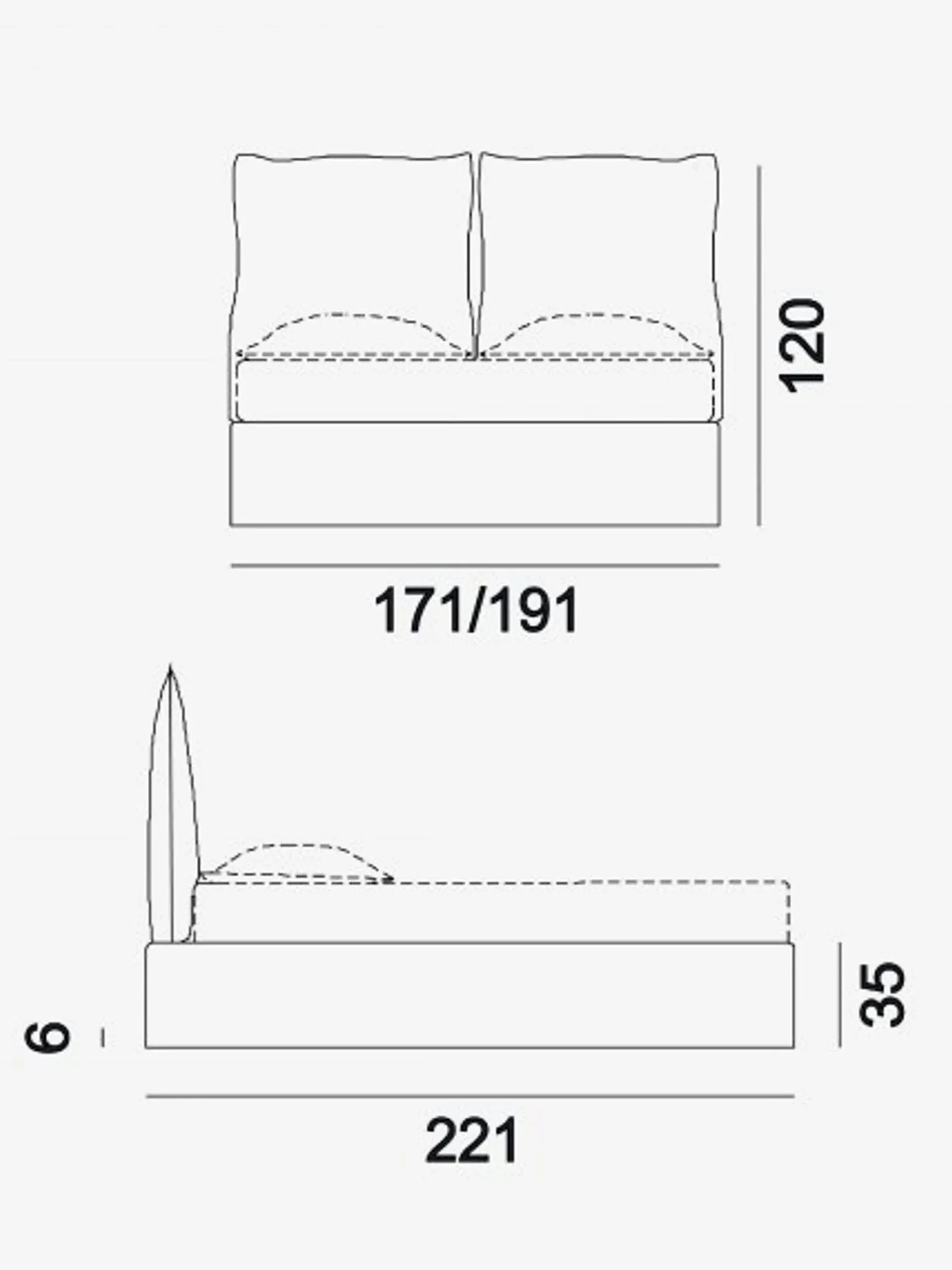 Double Bed Frame 180 cm
