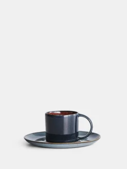 Espresso Cup With Saucer - Dark Blue - Smokey Blue