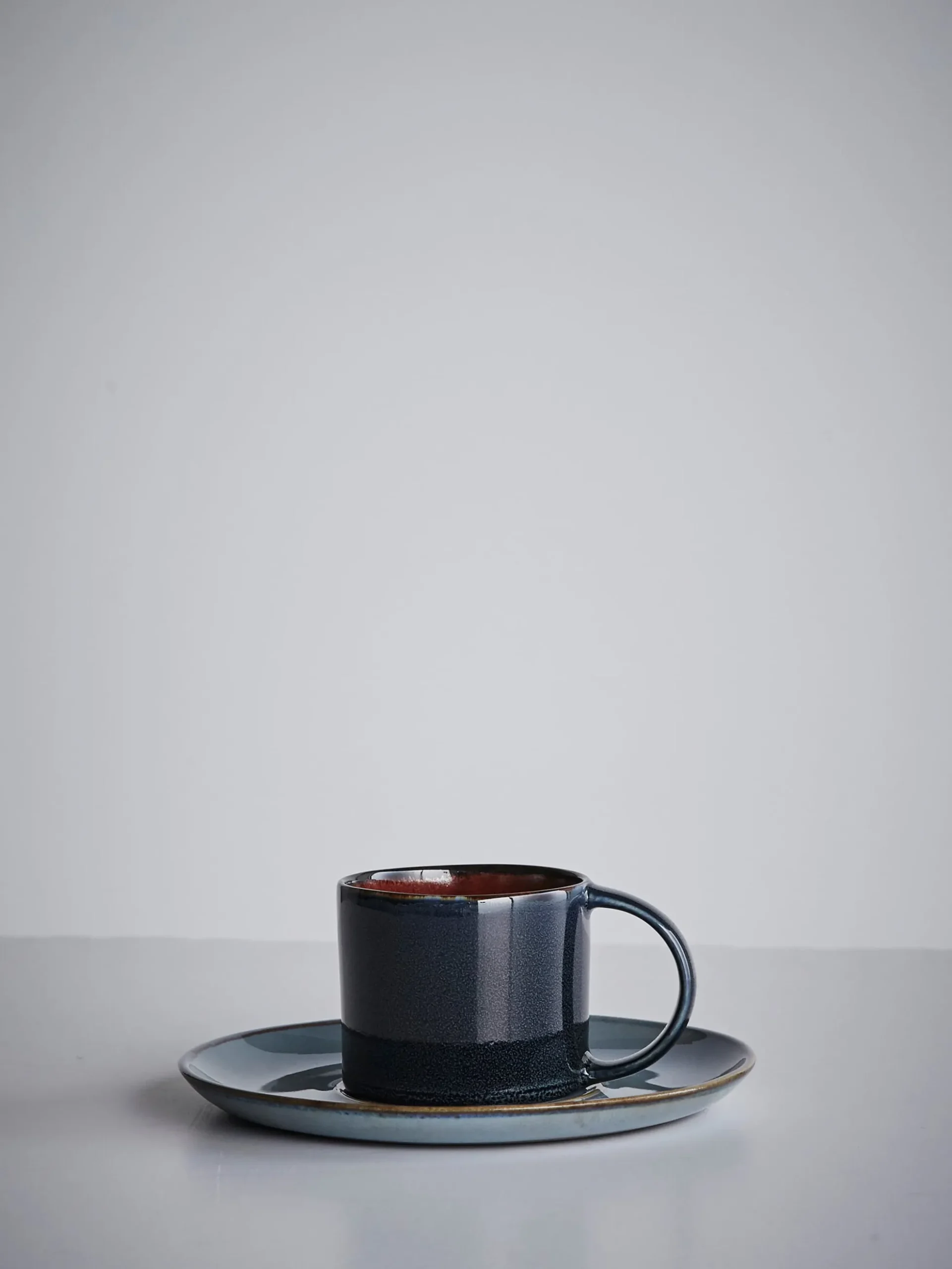 Espresso Cup With Saucer - Dark Blue - Smokey Blue