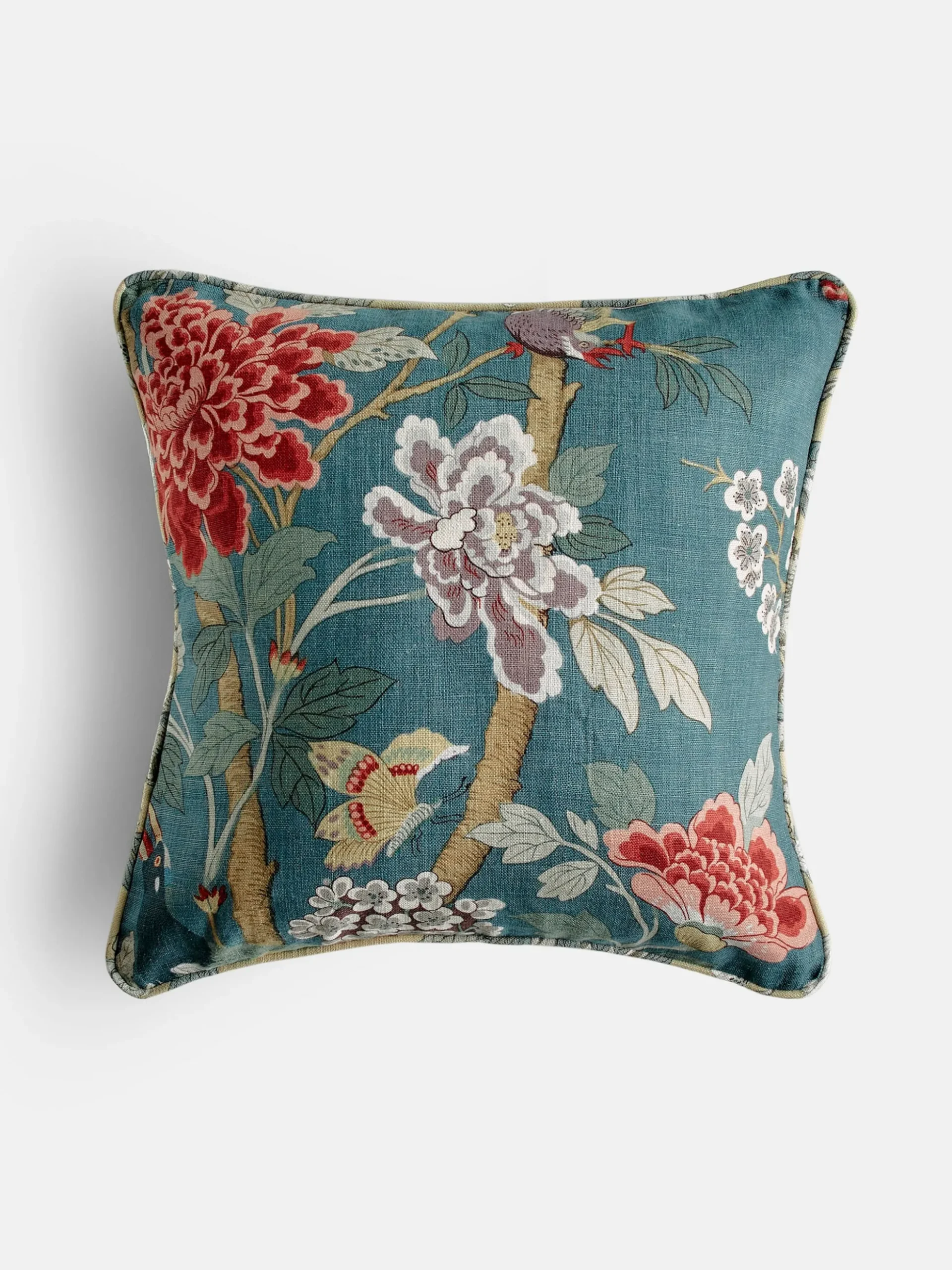 Hydrangea Bird Indigo Cushion - 50x50 cm