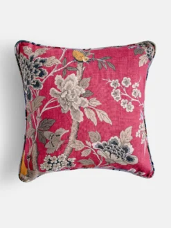 Hydrangea Bird Old Rose Cushion - 55x55 cm