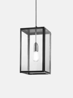 Ilford Closed Top Pendant - Dark Bronze - Clear Glass