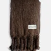 Mohair Tassel Throw - Chocolate Brown