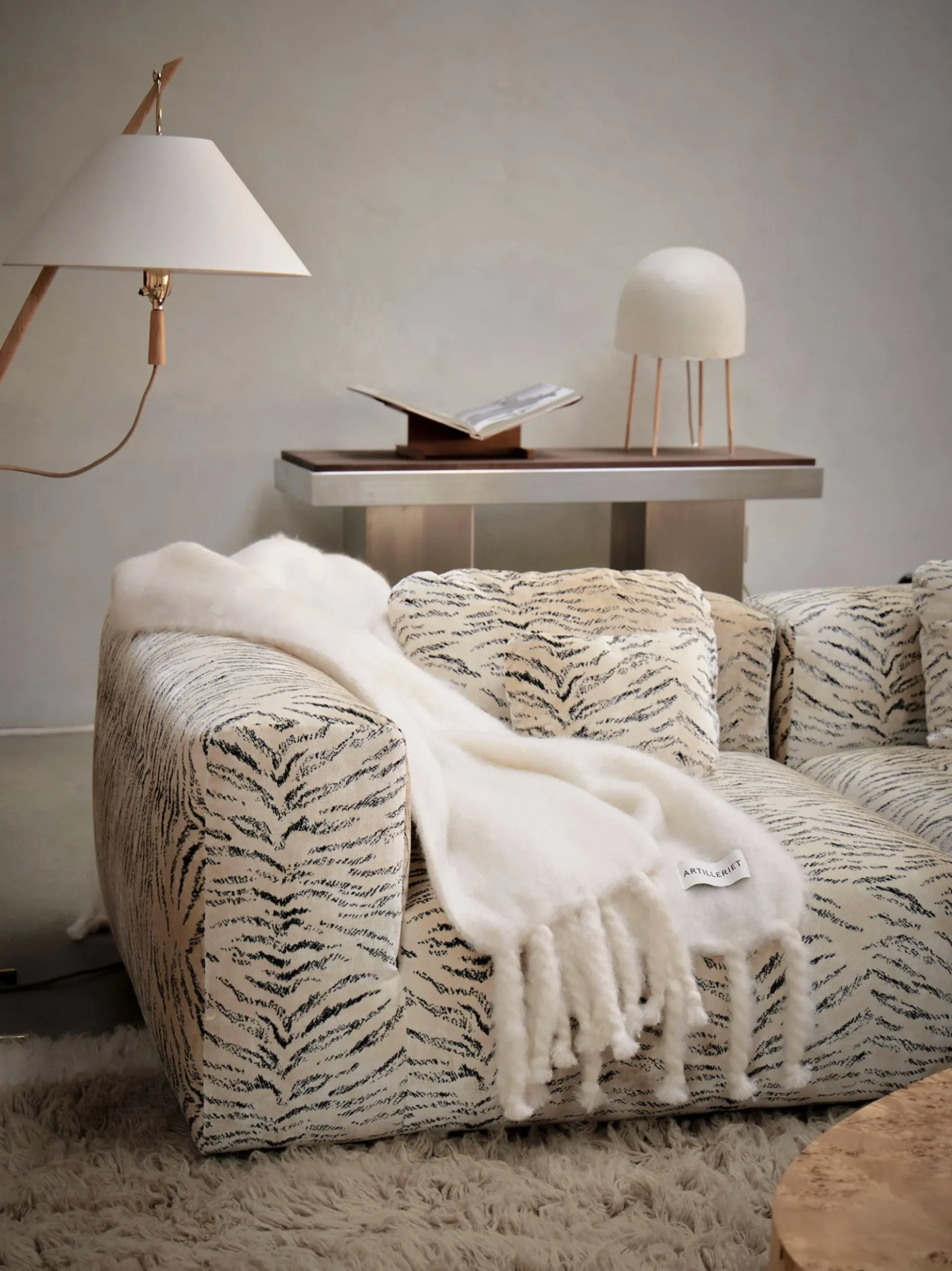 Mohair Tassel Throw - True White