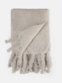 Mohair Tassel Throw - Ultimate Beige