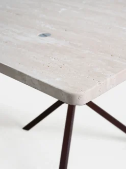 NEB Rectangular Dining Table - Travertin - Brown