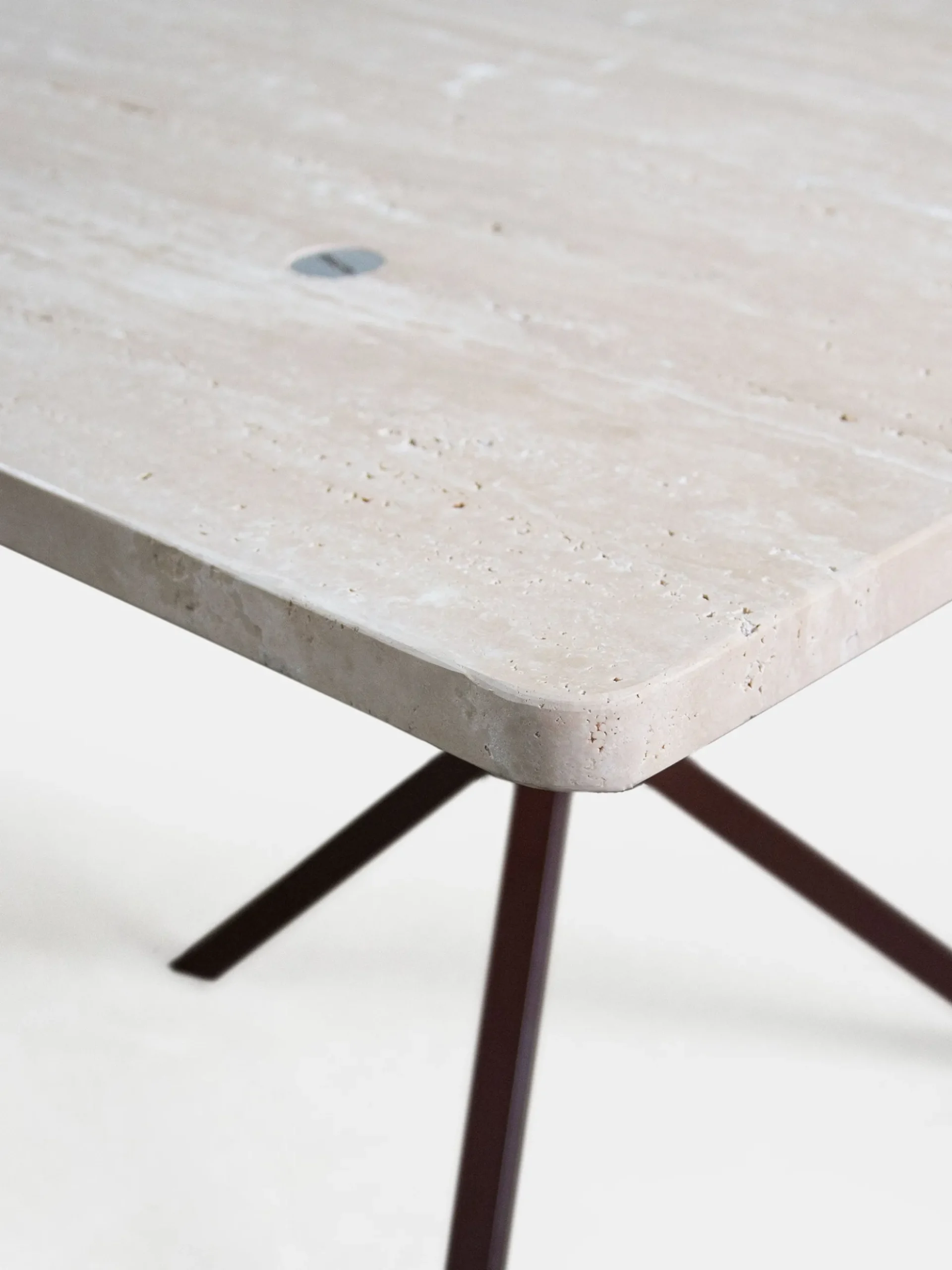 NEB Rectangular Dining Table - Travertin - Brown