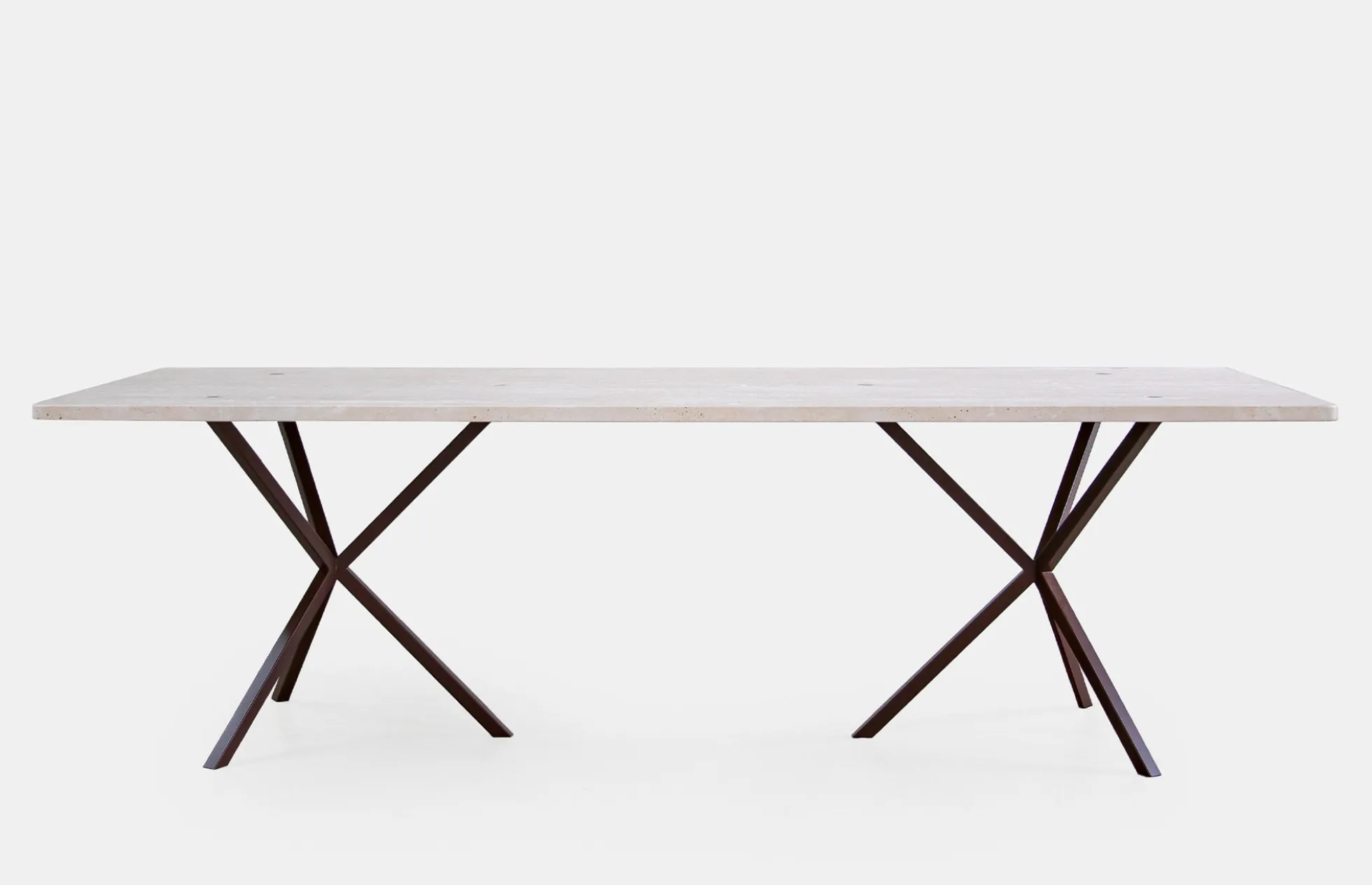 NEB Rectangular Dining Table - Travertin - Brown