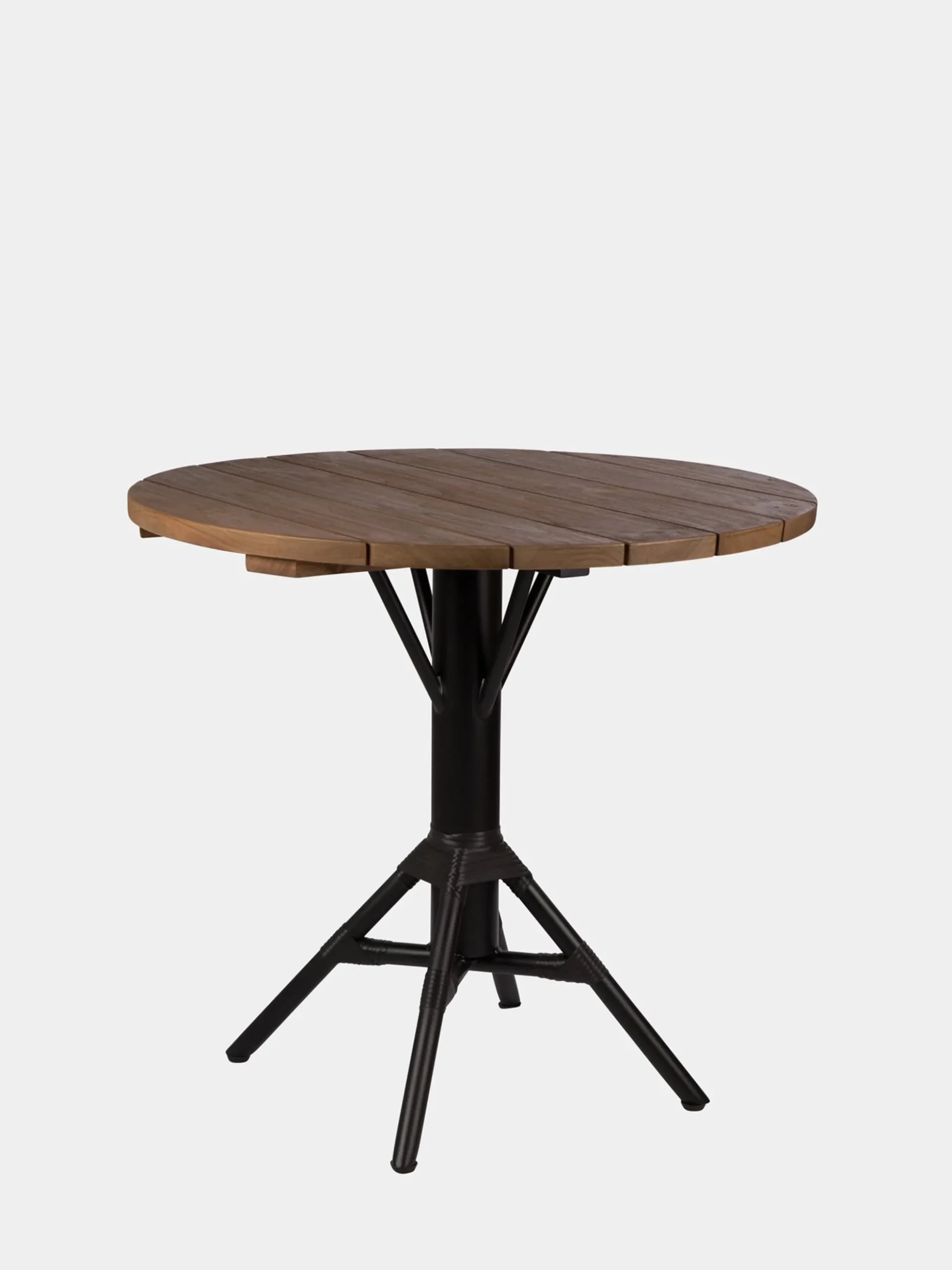 Nicole Cafe Table Round - Teak - Black Base