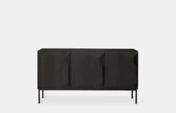 Oak Stairs Black Sideboard - 3 Doors