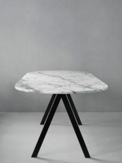 Saw Table White Marble