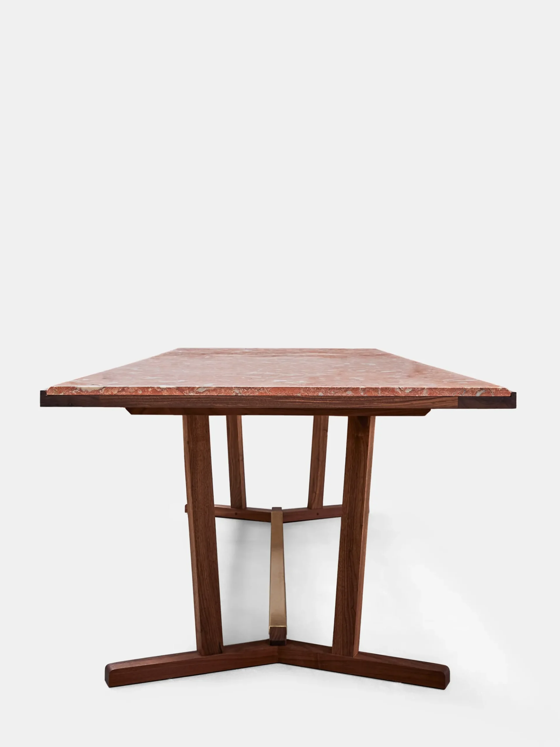 Shaker Dining Table - Oiled Walnut - Rosa Negrais Marble