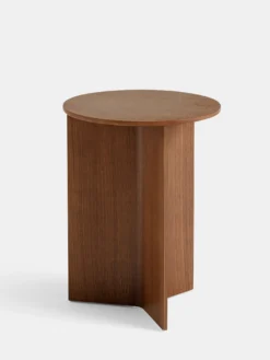 Slit Table Wood Round High - 35cm