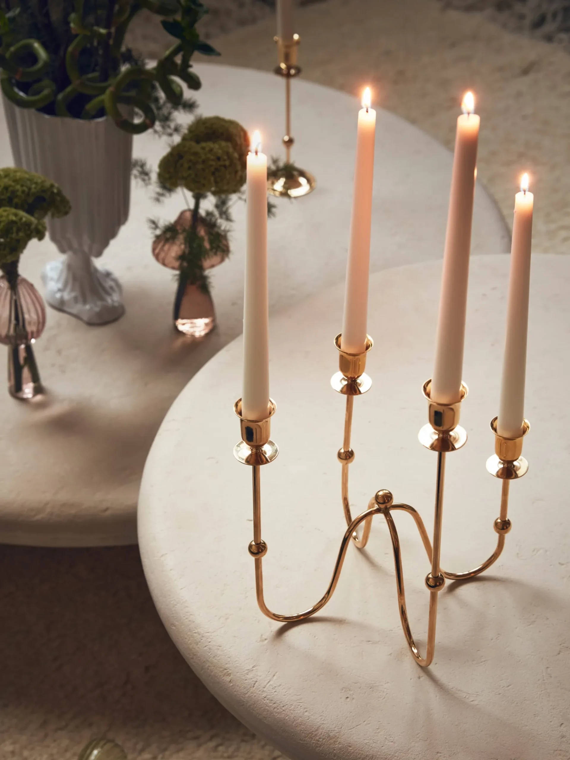 Totem Crown Candle Holder – Brass