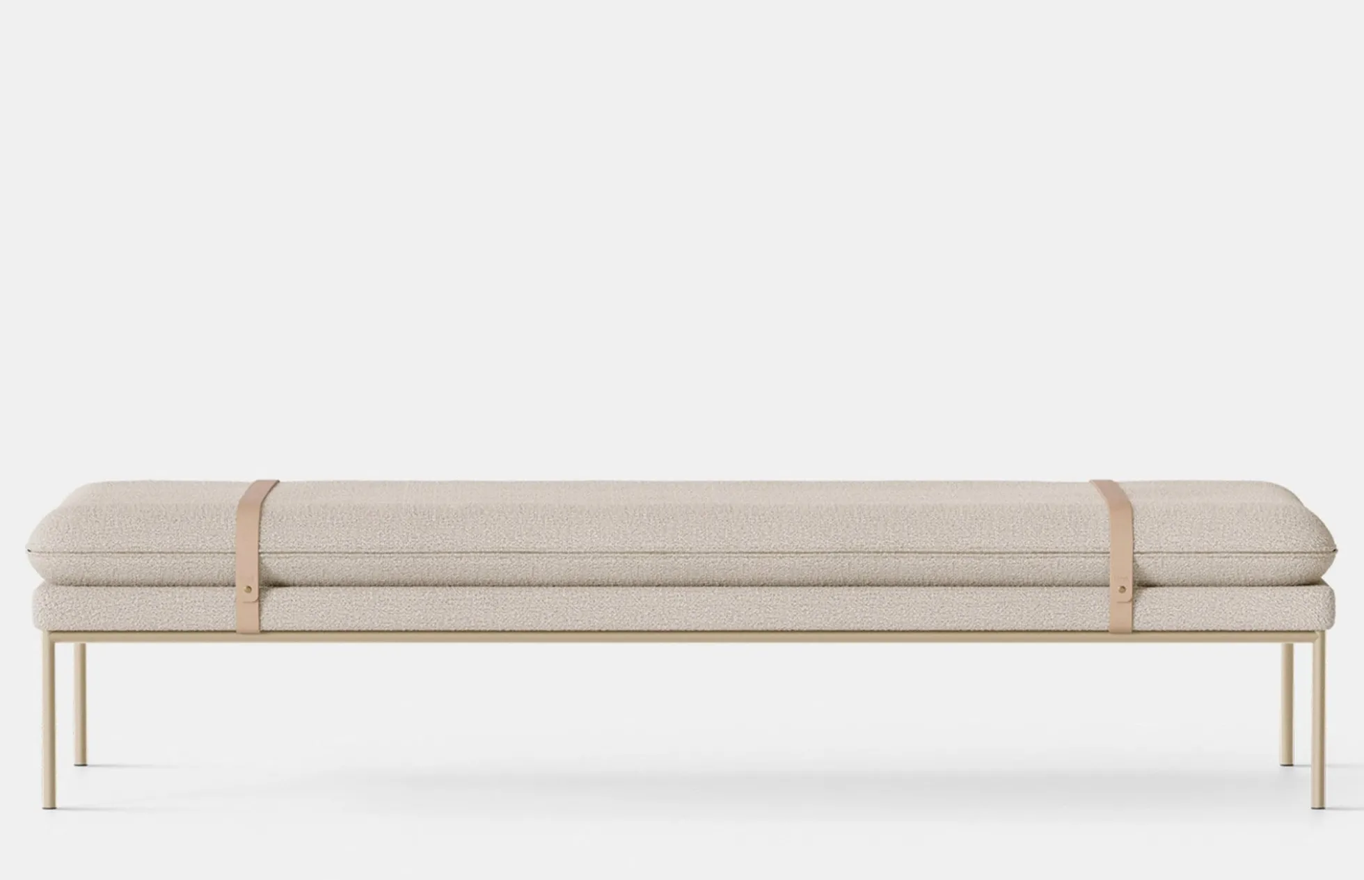Turn Daybed - Boucle Off White - Cashmere Frame - Natural Straps