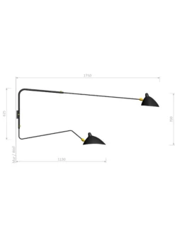 Wall Lamp with Two Rotating Arms