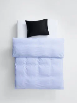 Wall Street Duvet Cover Poplin - Light Blue Mini Stripes