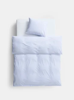 Wall Street Duvet Cover Poplin - Light Blue Stripes